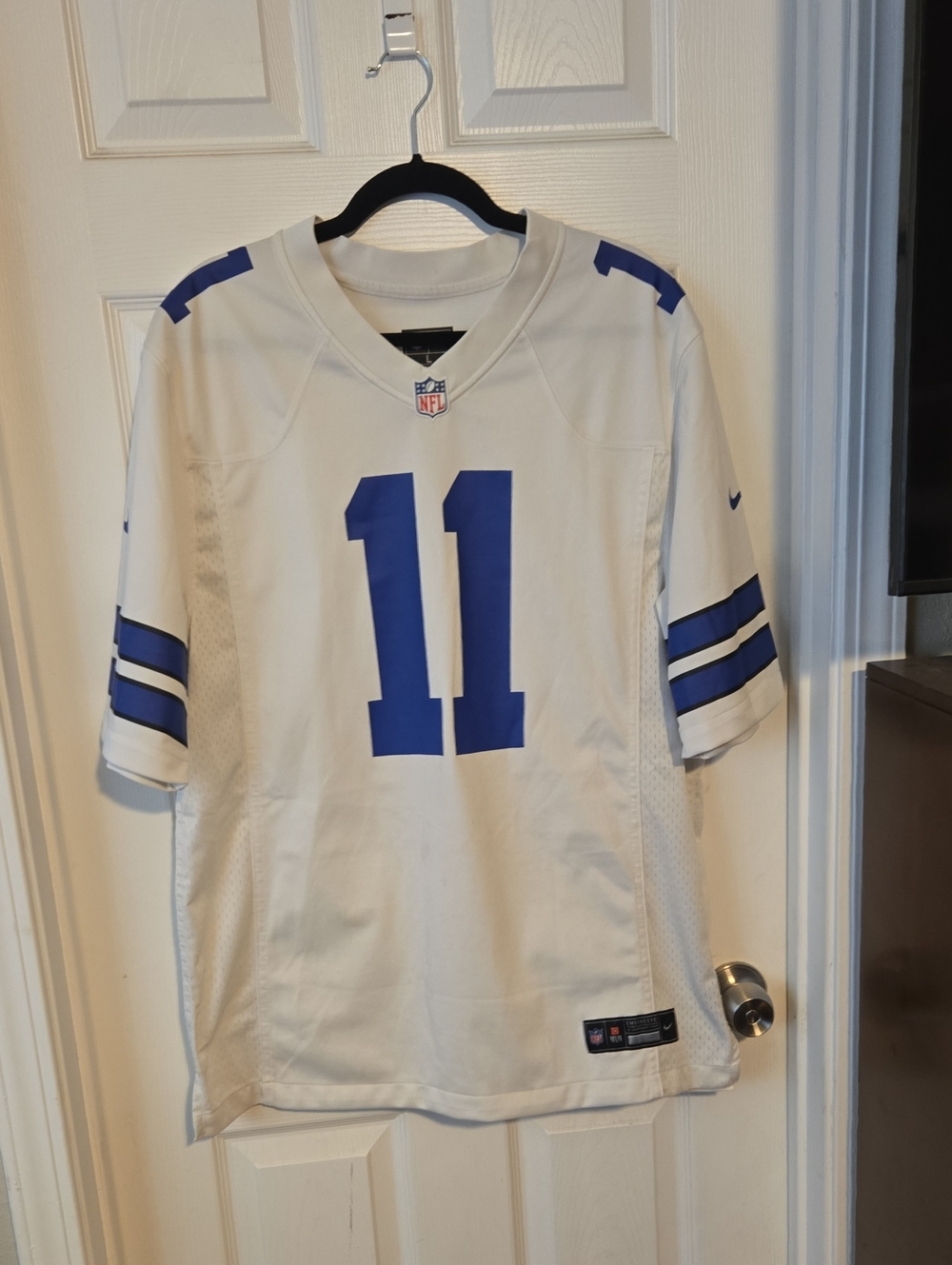 Nike White and Royal Blue Men's Micah Parsons Dallas Cowboys Football Jersey #11